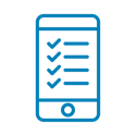 An icon of a phone with check marks on the screen